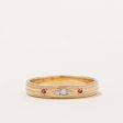 Synthetic Ruby & Diamond Flush Set Band | 0.03ctw, 0.02ct | SZ 5.25 | Discount