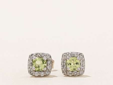 Peridot & Diamond Stud Earrings | 0.30ctw, 0.12ctw | Supply