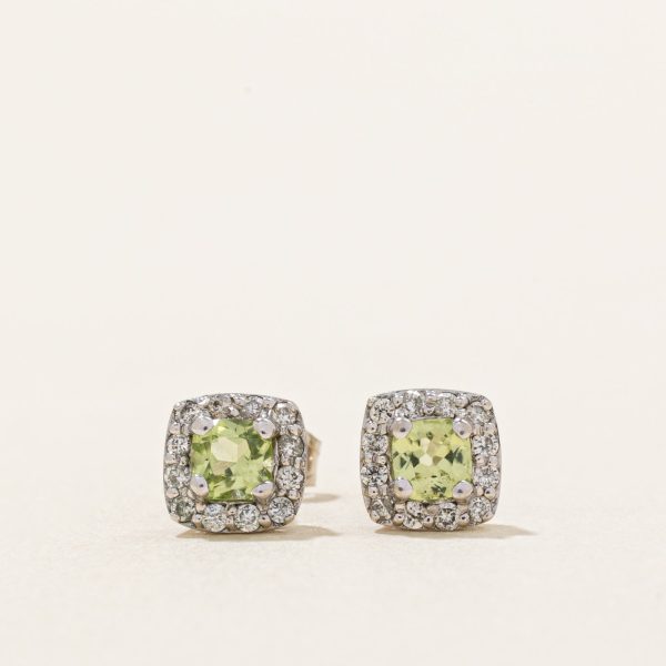 Peridot & Diamond Stud Earrings | 0.30ctw, 0.12ctw | Supply