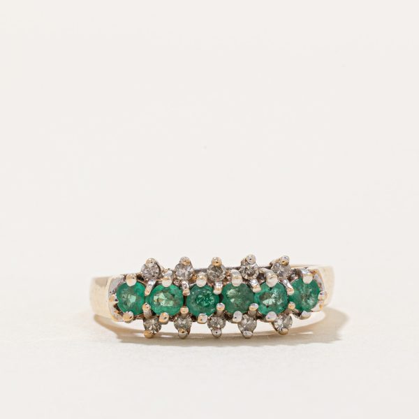 Emerald & Diamond Ring | 0.33ctw, 0.05ctw | SZ 6.75 | on Sale