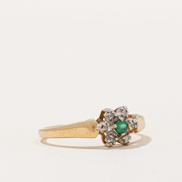 Emerald & Diamond Ring | 0.05ct, 0.03ctw | SZ 6.75 | Supply