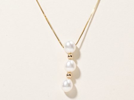 Three Stone Pearl Pendant Necklace | 15 | Online Sale