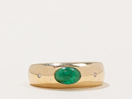 Emerald & Diamond Ring | 0.39ct, 0.01ctw | SZ 4.5 | Supply