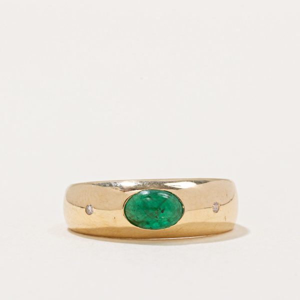 Emerald & Diamond Ring | 0.39ct, 0.01ctw | SZ 4.5 | Supply