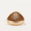 Pave Set Diamond Signet Ring | 0.10ctw | SZ 9.5 | Fashion