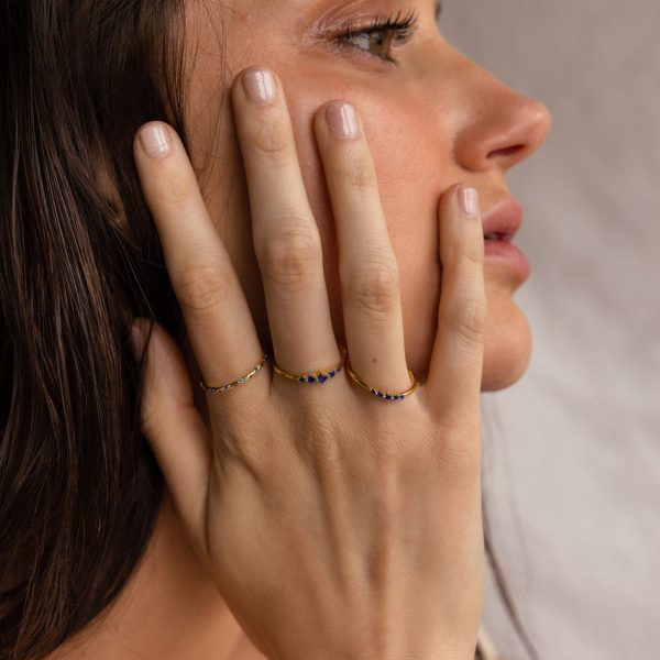 Sapphire Stacking Ring Set For Cheap