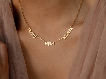 Preppy Multiple Name Necklace in Box Chain Online