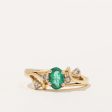 Emerald & Diamond Ring | 0.35ct, 0.08ctw | SZ 5.5 | Supply