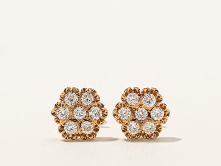 Victorian Cluster Set Old European Diamond Earrings | 2.10ctw VS1 2 G H | Online