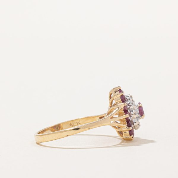 Ruby & Diamond Cocktail Ring | 0.74ctw, 0.03ctw | SZ 8.25 | Hot on Sale