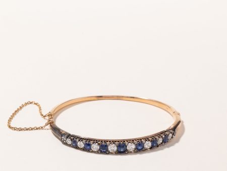 14k Yellow Gold Sapphire & Diamond Bracelet | 1.73ctw, 1.74ctw | 7  Hot on Sale