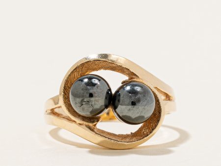 Hematite Double Sphere Ring | 5.00ctw | SZ 6.25 | Sale