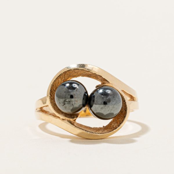 Hematite Double Sphere Ring | 5.00ctw | SZ 6.25 | Sale