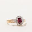 Synthetic Ruby & Diamond Halo Ring | 0.45ct, 0.04ctw | SZ 7.75 | on Sale