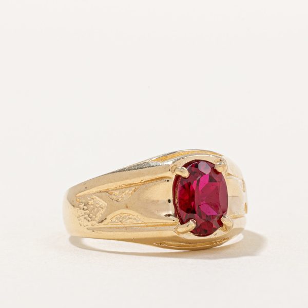 Synthetic Ruby Cocktail Ring | 1.00ct | SZ 9 | For Discount