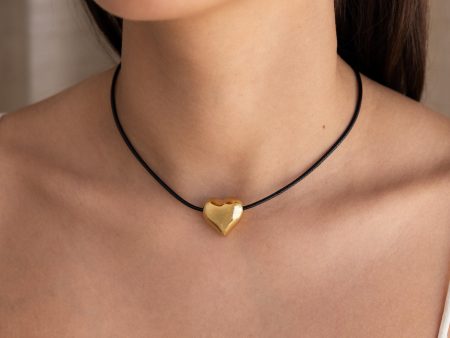 Chunky Puff Heart Necklace For Cheap