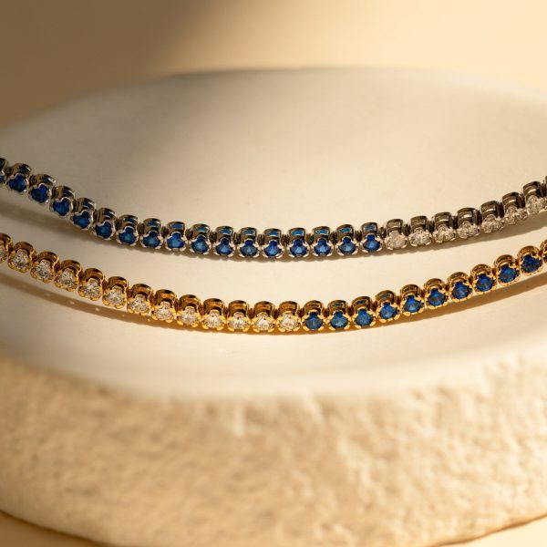 Blue Diamond Tennis Bracelet For Discount