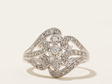 Ornate Diamond Ring | 0.20ctw | SZ 6.5 | Cheap