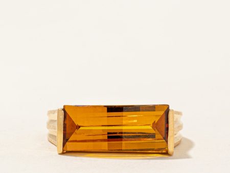 Yellow Synthetic Sapphire Cocktail Ring | 14.00ct | SZ 8.5 | Hot on Sale