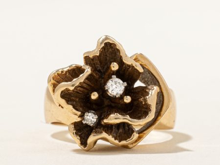 Diamond Flower Cocktail Ring | 0.08ctw | SZ 8.25 | Fashion