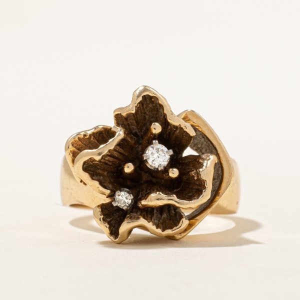 Diamond Flower Cocktail Ring | 0.08ctw | SZ 8.25 | Fashion