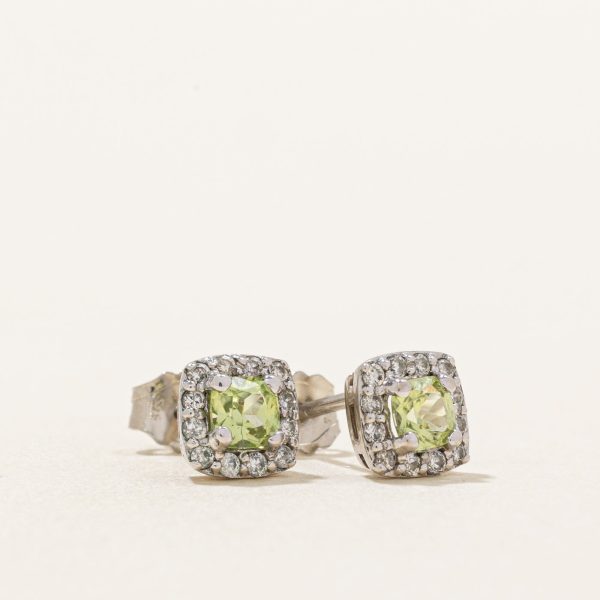 Peridot & Diamond Stud Earrings | 0.30ctw, 0.12ctw | Supply