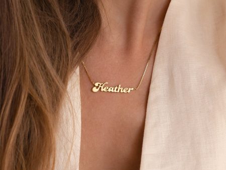 Groovy Name Necklace in Box Chain For Cheap