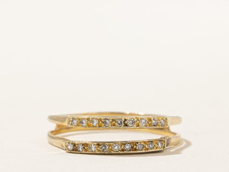 Open Double Row Diamond Ring | 0.12ctw | SZ 9.25 | For Sale