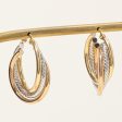 18k Tri Tone Gold Hoop Earrings on Sale