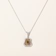 Greenish Brown & White Diamond Pendant Necklace | 1.20ct, 0.38ctw | 18  | For Discount