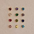 Bezel Heart Birthstone Studs For Sale