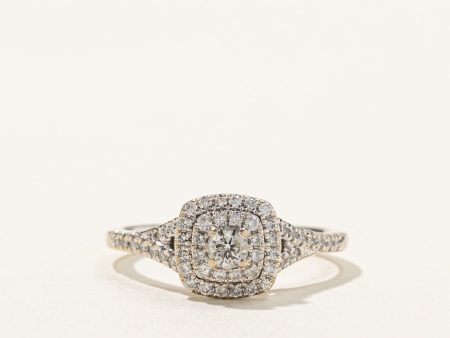 Halo Diamond Engagement Ring | 0.48ctw | SZ 7.25 | For Discount