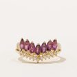 Ruby & Diamond Chevron Ring | 0.91ctw, 0.22ctw | SZ 5.75 | For Discount