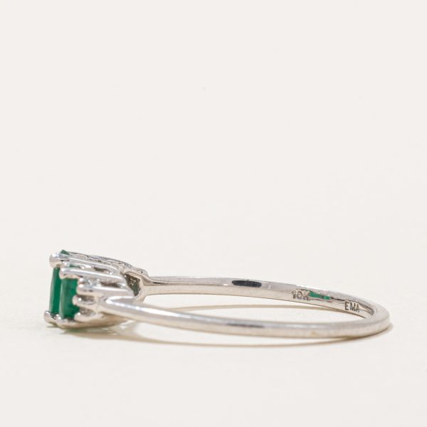 Emerald & Diamond Ring | 0.50ctw, 0.02ctw | SZ 7 | For Sale