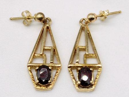 Ornate Garnet Drop Earrings | 0.70ctw | For Discount