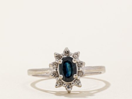 Sapphire & Diamond Halo Ring | 0.50ct, 0.05ctw | SZ 6.5 | Online Hot Sale