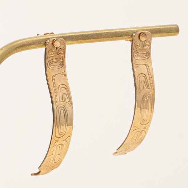 14k Yellow Gold Indigenous Art Earrings Online now