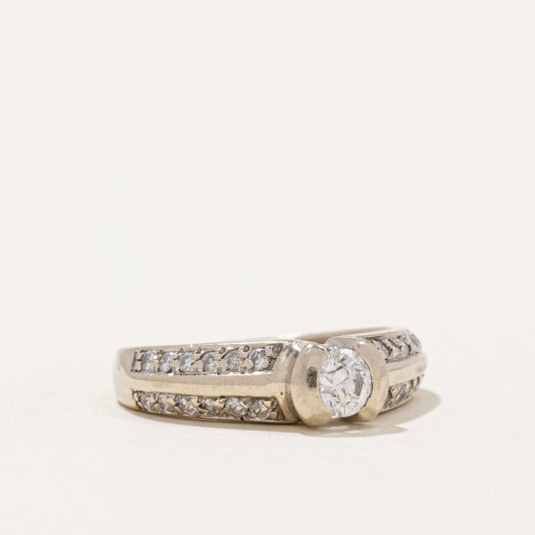 Semi Bezel Diamond Engagement Ring | 0.58ctw | SZ 7 | Online Hot Sale