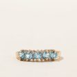 Five Stone Blue Topaz & Diamond Ring | 0.90ctw, 0.04ctw | SZ 7.75 | For Discount