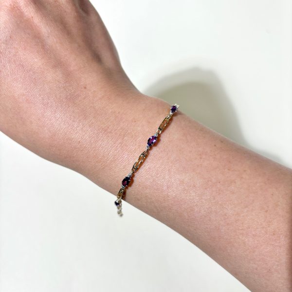 10K Yellow Gold Amethyst Bracelet | 0.90ctw | 6.75  | Online now