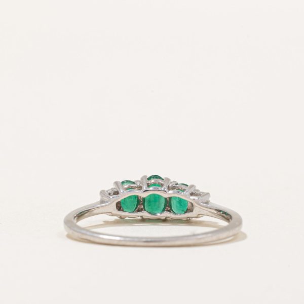 Emerald & Diamond Ring | 0.50ctw, 0.02ctw | SZ 7 | For Sale