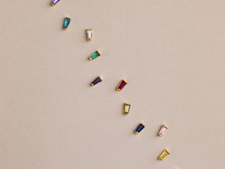 Tapered Baguette Birthstone Studs Sale