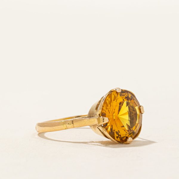 Yellow Synthetic Sapphire Cocktail Ring | 5.65ct | SZ 7 | Fashion