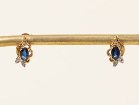 Sapphire & Diamond Earrings | 0.52ctw, 0.02ctw | For Sale