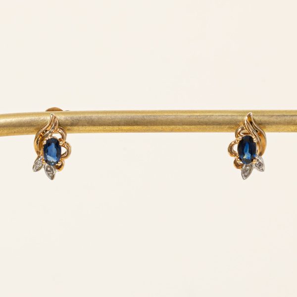 Sapphire & Diamond Earrings | 0.52ctw, 0.02ctw | For Sale