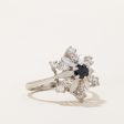 Sapphire & Diamond Snowflake Ring | 0.55ct, 0.35ctw | SZ 7.25 | Online Sale