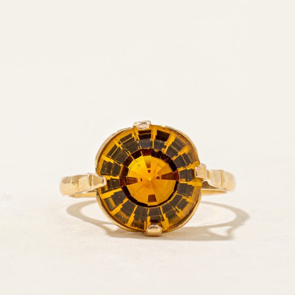 Yellow Synthetic Sapphire Cocktail Ring | 5.65ct | SZ 7 | Fashion