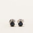 Sapphire & Diamond Stud Earrings | 0.34ctw, 0.02ctw | on Sale