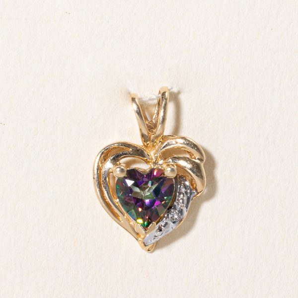 Mystic Topaz & Diamond Heart Pendant | 0.64ct, 0.005ct | Online