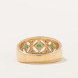 Emerald & Diamond Lattice Ring | 0.22ctw, 0.02ctw | SZ 6.5 | Supply